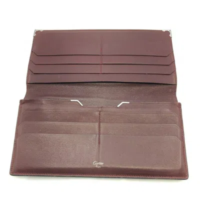 Pre-owned Cartier Must Black Long Wallet (bi-fold) ()
