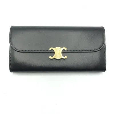 Pre-owned Celine Black Long Wallet (bi-fold) ()