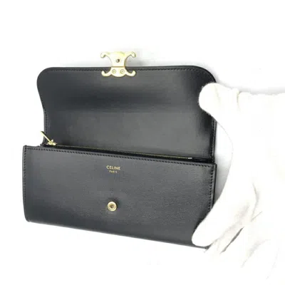 Pre-owned Celine Black Long Wallet (bi-fold) ()