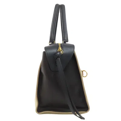 Pre-owned Celine Navy White Leather Tote Bag ()