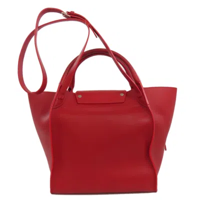 Pre-owned Celine Red Color Leather Tote Bag ()