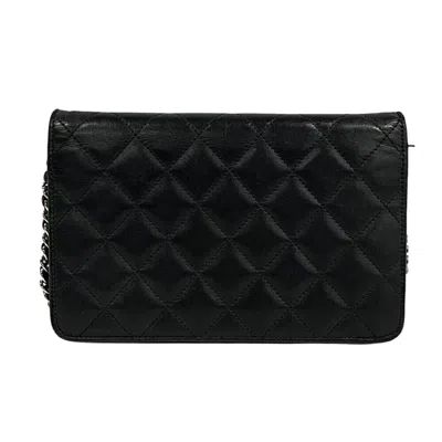 Pre-owned Chanel Black Pink Cambon Ligne Chain/shoulder Wallet ()