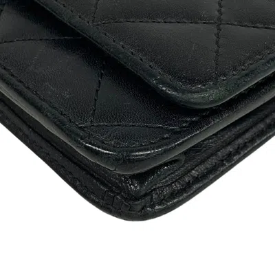 Pre-owned Chanel Black Pink Cambon Ligne Chain/shoulder Wallet ()