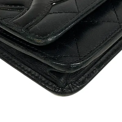 Pre-owned Chanel Black Pink Cambon Ligne Chain/shoulder Wallet ()