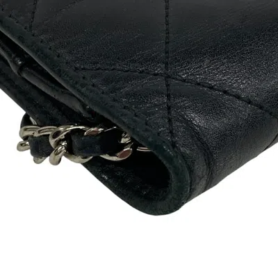 Pre-owned Chanel Black Pink Cambon Ligne Chain/shoulder Wallet ()
