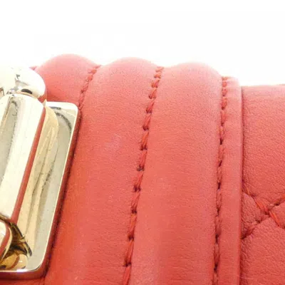 Pre-owned Chanel Boy  Red Color Leather Shoulder Bag ()