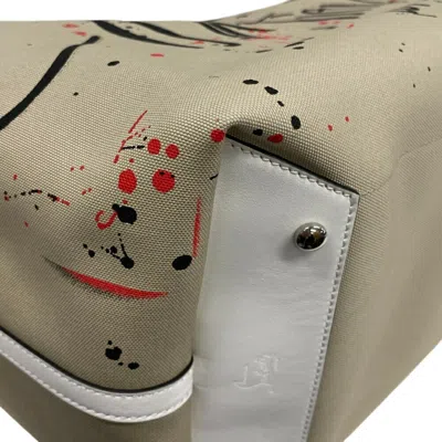 Pre-owned Christian Louboutin Beige Canvas Leather Tote Bag ()