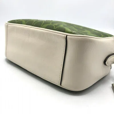 Pre-owned Coach Blue Green White Signature Line Shoulder Bag ()