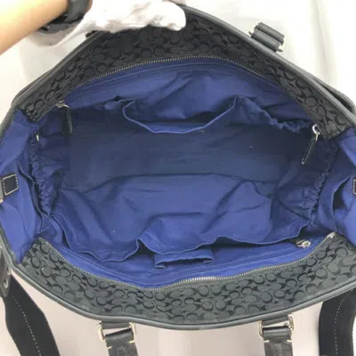 Pre-owned Coach Signature Black Blue Signature Line Tote Bag ()