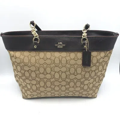 Pre-owned Coach Signature Line Tote Bag ()