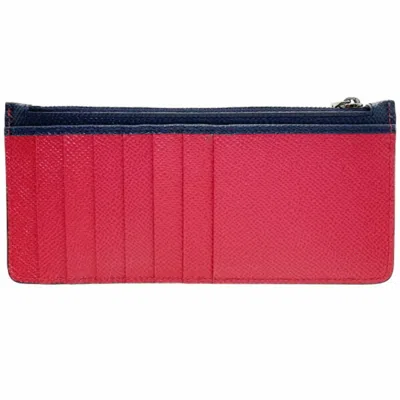 Pre-owned Dolce & Gabbana Multi-color Navy Red Color Leather Coin Purse/coin Case ()
