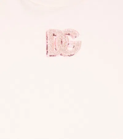 Dolce & Gabbana Pink T-shirt For Girl With Dg Logo In Pink