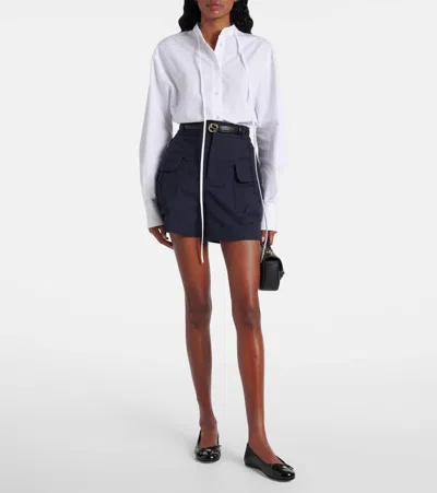 Gucci Women Leather Ballerinas With Patent Leather Detail In Black