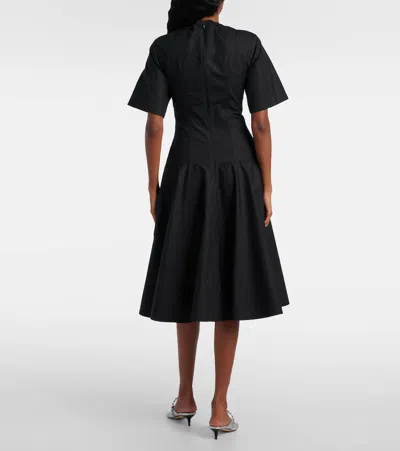 Alexander Mcqueen Mcqueen Cotton Poplin Midi Dress In Black