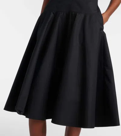 Alexander Mcqueen Mcqueen Cotton Poplin Midi Dress In Black