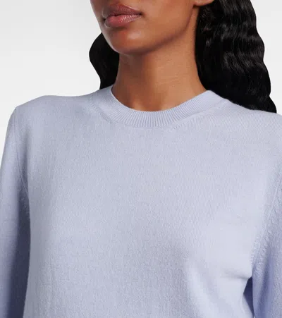 Alexander Mcqueen Lace-trimmed Wool And Cashmere-blend Sweater In Blue