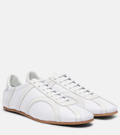Totême Canvas Low-top Sneakers With Leather Profiles In White
