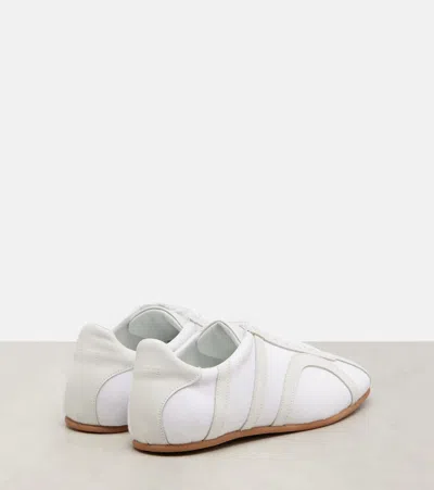 Totême Canvas Low-top Sneakers With Leather Profiles In White