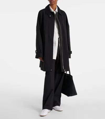 Totême Canvas Low-top Sneakers With Leather Profiles In White