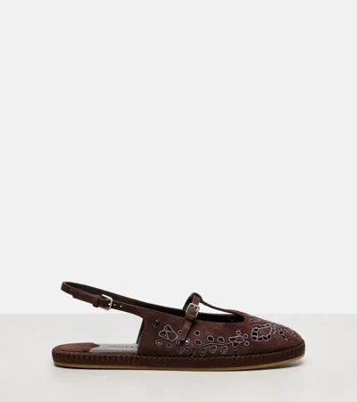 Jimmy Choo Aimee Suede Slingback Espadrille Flats In Brown