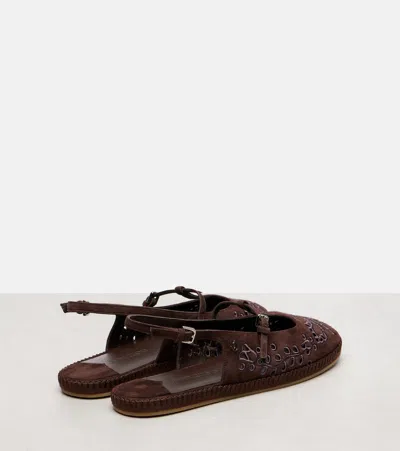 Jimmy Choo Aimee Suede Slingback Espadrille Flats In Brown