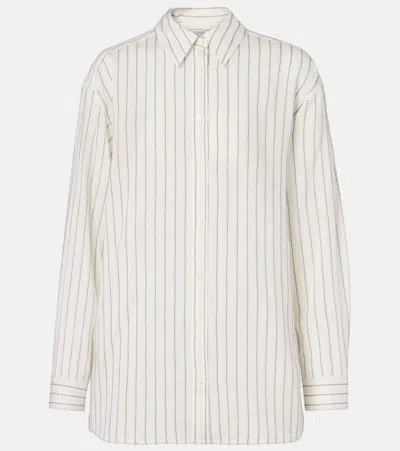 Totême Toteme Classic Stripe Button-up Shirt In White