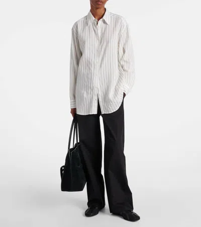 Totême Toteme Classic Stripe Button-up Shirt In White