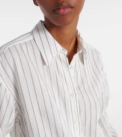 Totême Toteme Classic Stripe Button-up Shirt In White