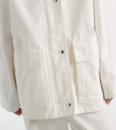 The Row Elodianna Long-sleeve Cotton Utility Jacket In White