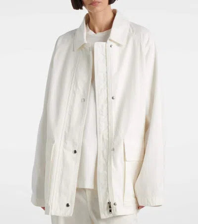 The Row Elodianna Long-sleeve Cotton Utility Jacket In White