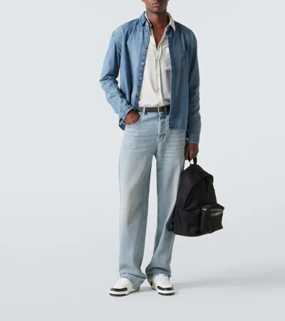 Saint Laurent White And Black Leather Sneakers In Multi