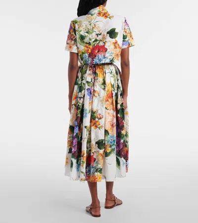 Dolce & Gabbana Flower-bouquet Print Midi Skirt In Multi