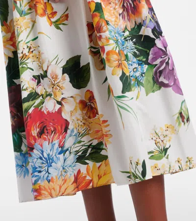 Dolce & Gabbana Flower-bouquet Print Midi Skirt In Multi