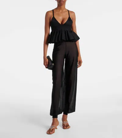 Amina Muaddi 45mm Cameron Crystal-embellished Leather Sandals In Brown