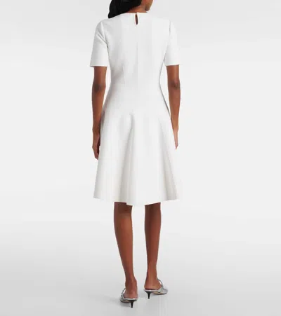 Alexander Mcqueen Seamed Short-sleeve Mini Dress In White