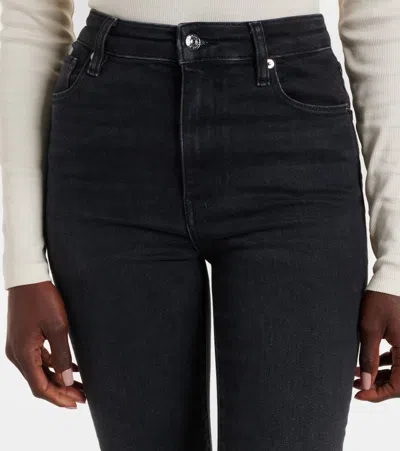 Frame Le Crop High Waist Raw Hem Mini Bootcut Jeans In Animal Print