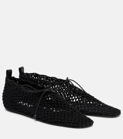 Totême Crocheted Ballet Shoes In Black