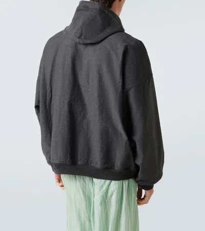 Balenciaga Men Grey Sweatshirt With Fixed Hood And Logo Detail On The Front In Cotton Man In Gray