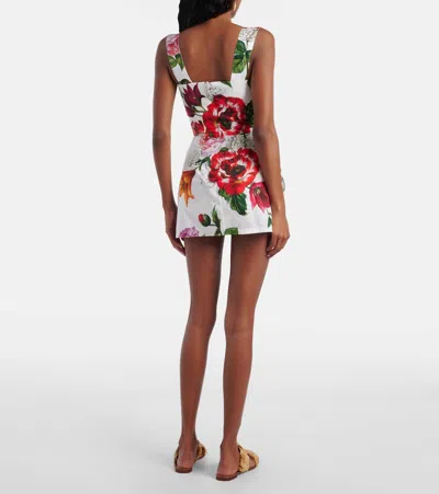 Dolce & Gabbana Floral Mini Dress Sweetheart Neckline Straps In Multi