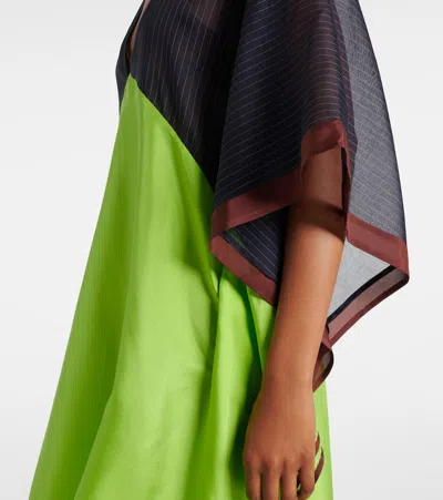 Tory Burch Colorblocked Silk Midi Kaftan Dress