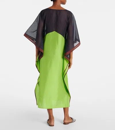 Tory Burch Colorblocked Silk Midi Kaftan Dress