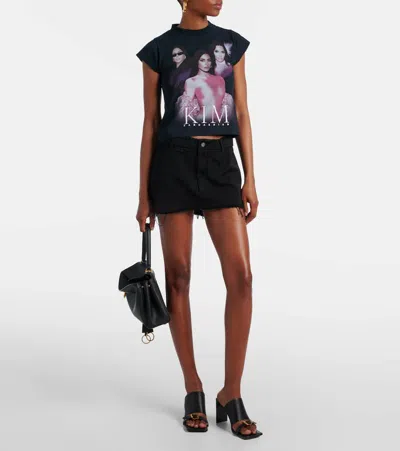 Balenciaga Mini Skirt With Belt Loops And Button Detail In Black