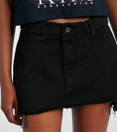 Balenciaga Mini Skirt With Belt Loops And Button Detail In Black