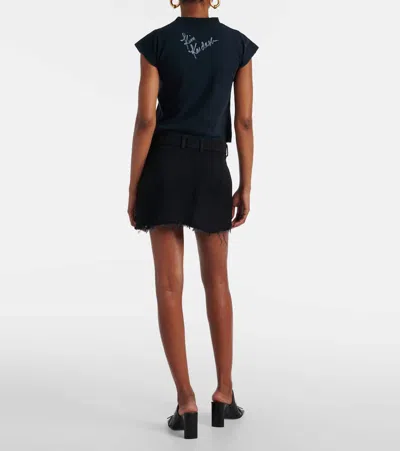 Balenciaga Mini Skirt With Belt Loops And Button Detail In Black