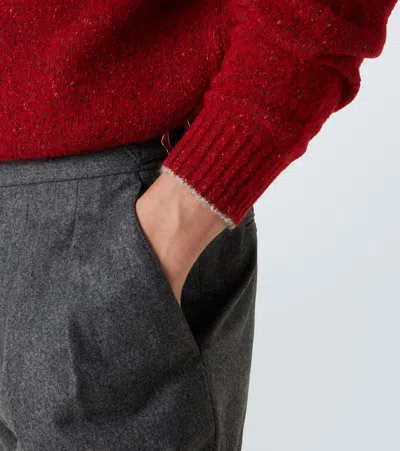 Brunello Cucinelli Cozy High Neck Knit Pullover In Red