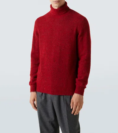 Brunello Cucinelli Cozy High Neck Knit Pullover In Red