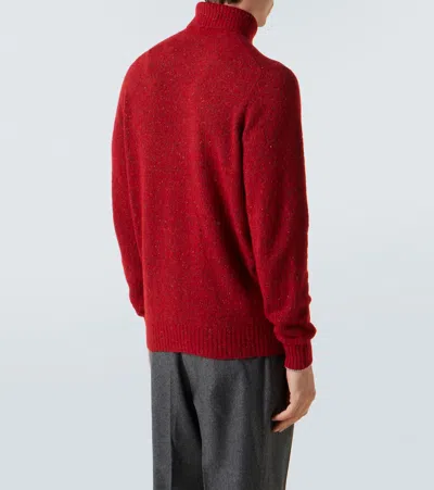 Brunello Cucinelli Cozy High Neck Knit Pullover In Red