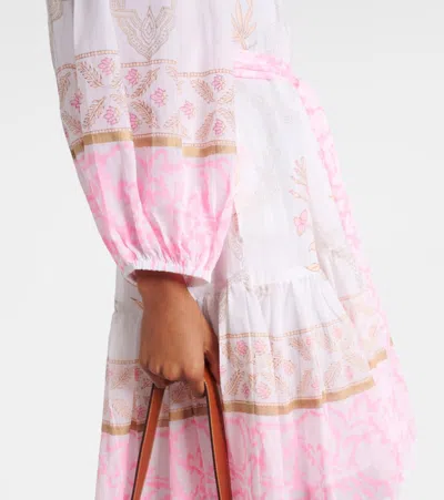 Juliet Dunn Printed Off-shoulder Cotton Minidress In Multi