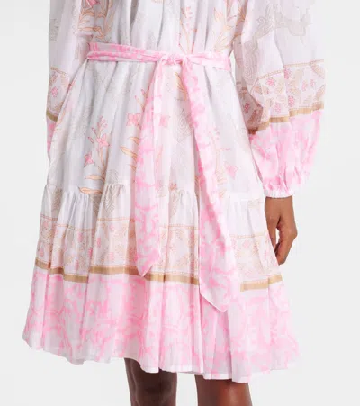 Juliet Dunn Printed Off-shoulder Cotton Minidress In Multi