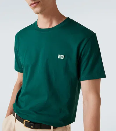 Valentino Garavani T-shirt With Signature Vlogo In Green